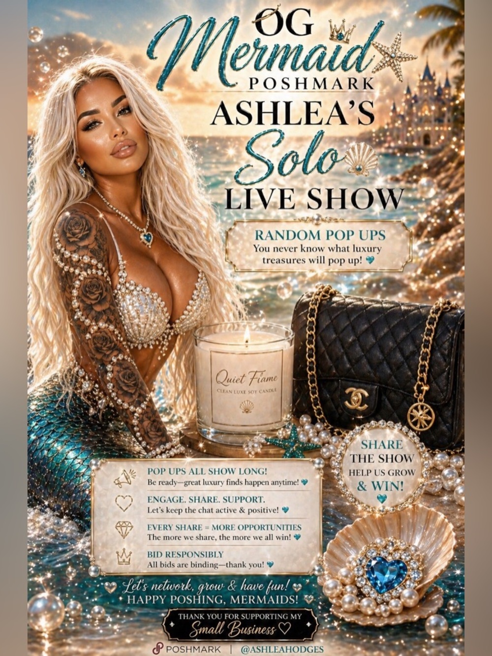 🧜‍♀️🌊 ASH IS LIVE SHOW FLYER /2 “ LIKE THIS FLYER FOR WHEN I GO LIVv 🧜‍♀️🧜‍♀️👇🌊